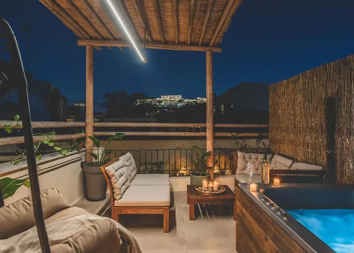 Luxury With Acropolis View Terrace And Jacuzzi - Living Stone Moonstone